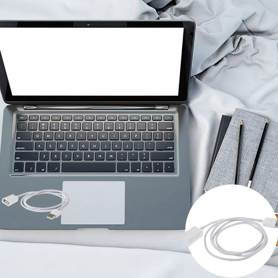 USB 2.0 Verlängerungsadapterkabel Weiß mit Stecker und Buchse, Länge: 1 m - Bild 4