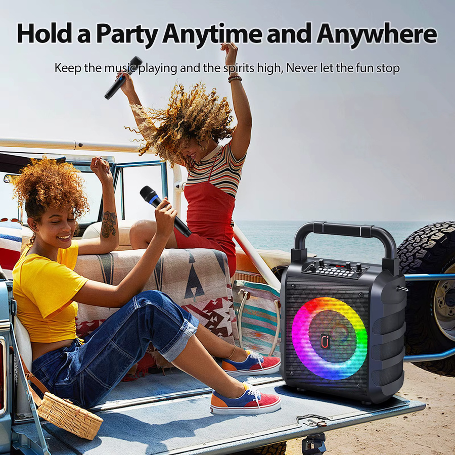 FanFun V5.1 Tragbarer Bluetooth Lautsprecher Schwarz – Kabellose Boombox für Party und Heim-Karaoke - Bild 3