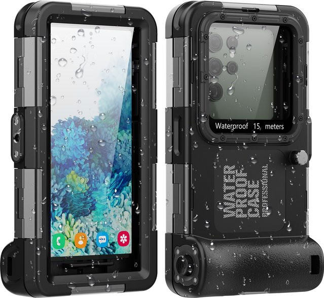 Shellbox Professional wasserdichte Hülle für Samsung 4. Generation, IP68 Standard, 15m Tauchschutz, Schwarz - Bild 1