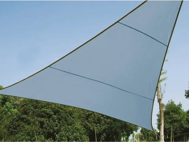 Sonnensegel PEREL Dreieckig in Lichtgrau aus Polyester, B/B/B: 3,6 x 3,6 x 3,6 m - Bild 1
