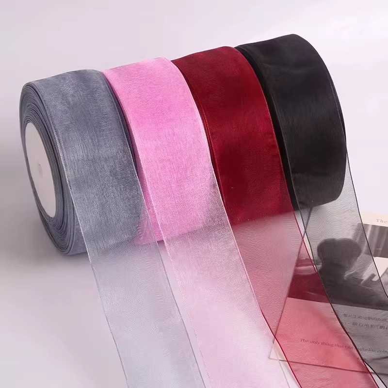 Wusmart Organza-Band Weiß, Breite: 40 mm, Länge: 45 m für DIY Bastelbedarf und Hochzeitsdekoration - Bild 1