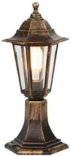 QAZQA Außenlampe New Haven in Antik Messing mit Glas, IP44, dimmbar, E27, klassisches Design für Garten und Terrasse - Bild 1