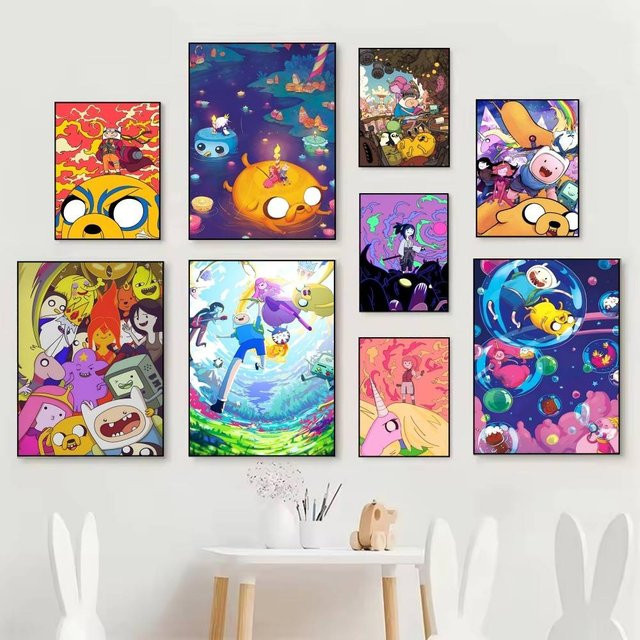 Anime A-Adventures Cartoon Time Wandposter als selbstklebender Wandaufkleber, Mehrfarbig, Rechteckig - Bild 1
