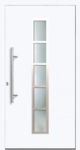 KNOCK Flügelüberdeckende Kunststoff-Haustür PISA mit Glaseinsatz, weiß, Höhe: 210,0 cm, Breite: 110,0 cm, Tiefe: 60,0 cm - Bild 1