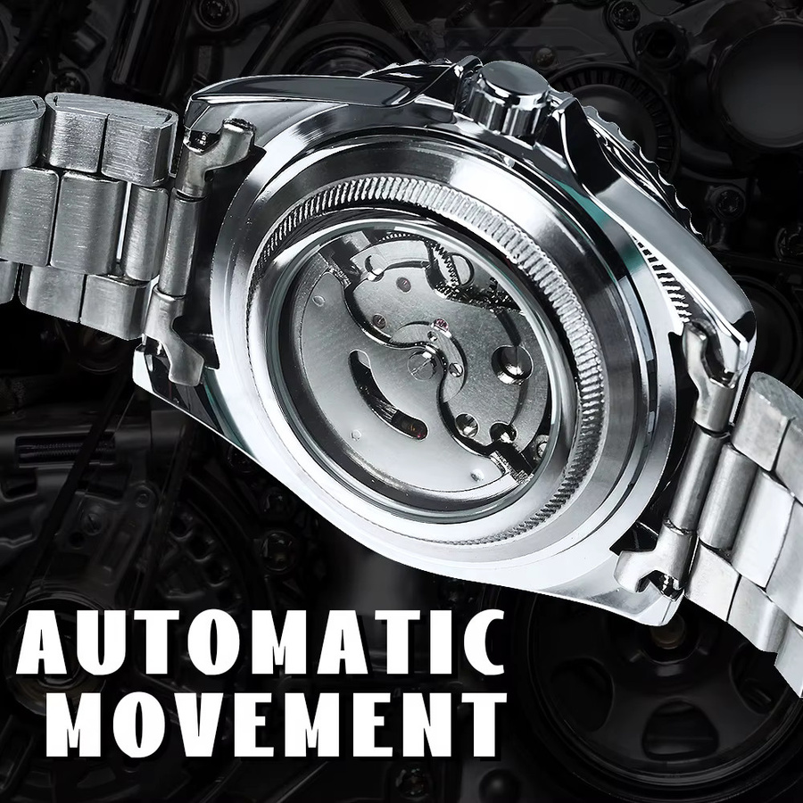 WINNER Armbanduhr Automatik, Edelstahl, Schwarz, Herren - Bild 4