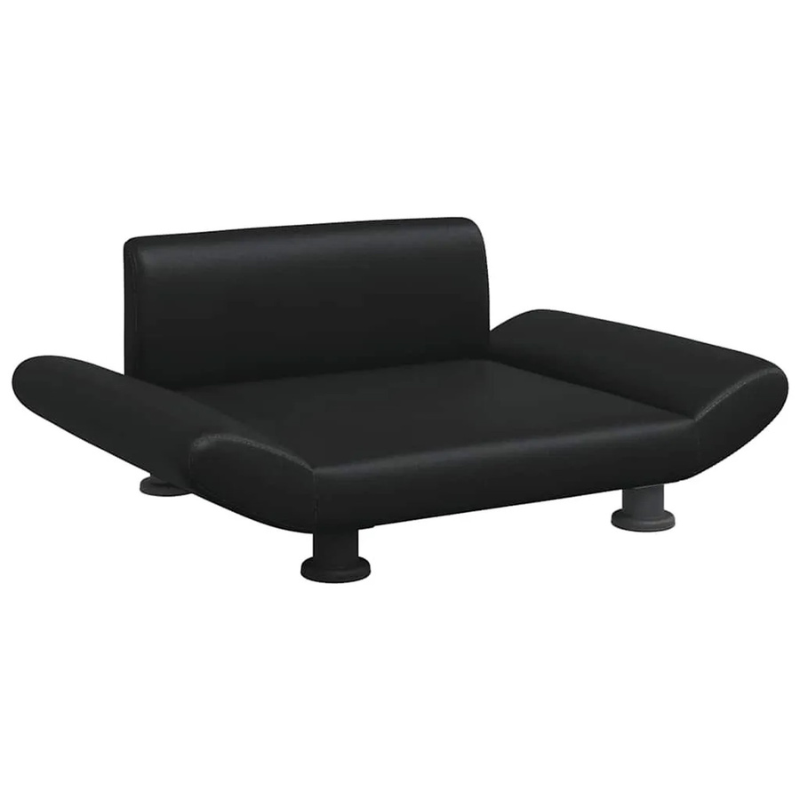 vidaXL Hundebett Sofa in Schwarz aus Kunstleder mit Kiefernholz, B/T/H: 70 x 45 x 28 cm - Bild 2
