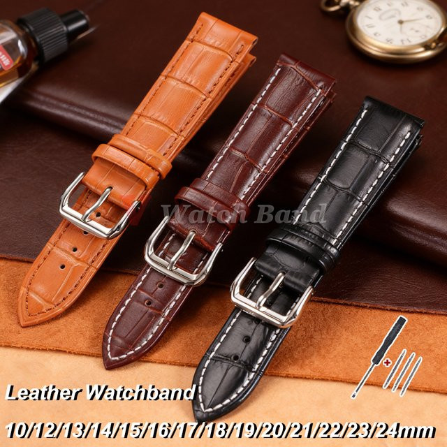 Uhrenarmband Leder, Braun, Unisex - Bild 1