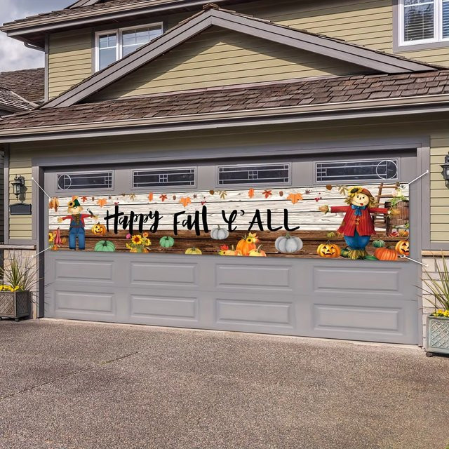 VIKAMA American Country Style Herbst Banner für Garagentor und Terrasse zur Dekoration von Thanksgiving und Halloween, Mehrfarbig, B: 180 cm, H: 35 cm, T: 35 cm - Bild 1