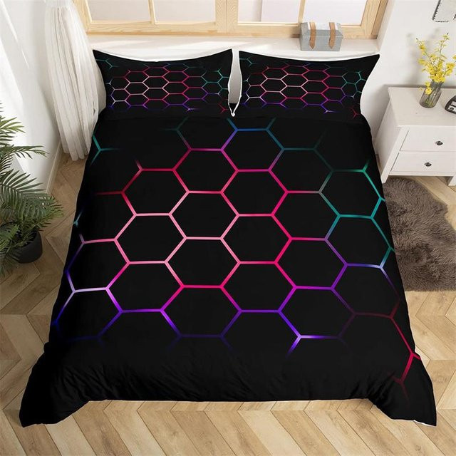 Bettwäsche Set Binchi Outdoor Product mit Cartoon Waben-Design und Geometrie Sechseck, B/B: 135 x 200 cm, Mehrfarbig - Bild 1
