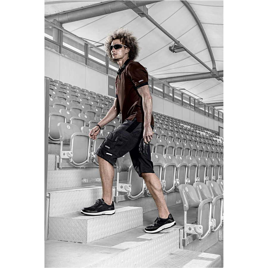 uvex 1 sport Sicherheitshalbschuhe S1 SRC aus Textil mit Kunststoffkappe, Schwarz-Weiß, Größe 46 - Bild 2