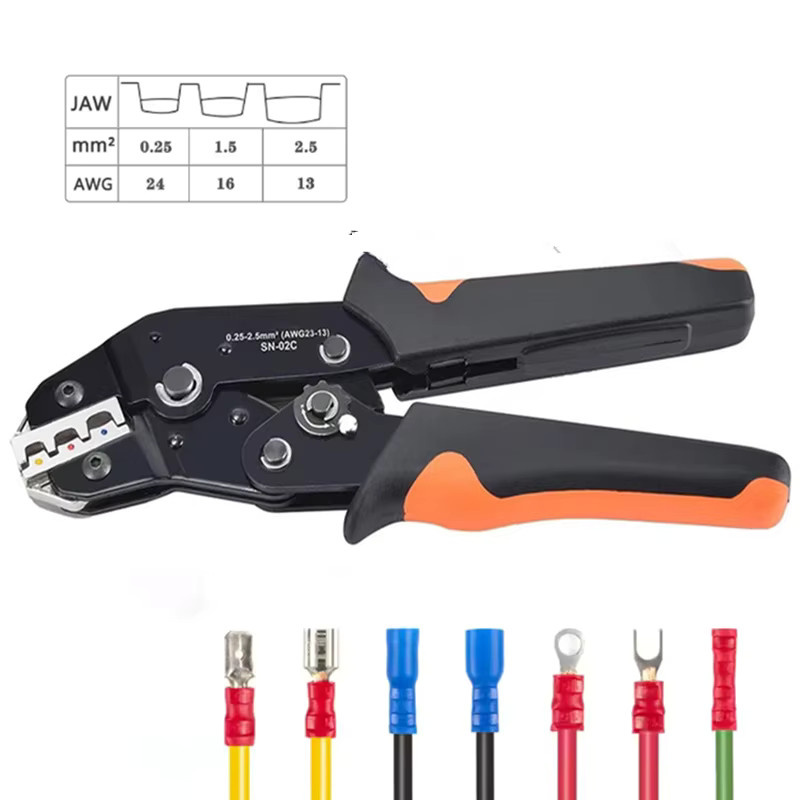 SN-02C Kabelschuhe Set mit Crimpzange für AWG 23-13, 280-teiliges Sortiment mit isolierten Steckverbindern, Ringkabelschuhen und Flachsteckern - Bild 3