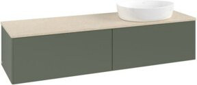 V&B Waschtischunterschrank Antao ohne Frontstruktur in Grau-Grün lackiert B: 160 cm, T: 50 cm - Bild 1
