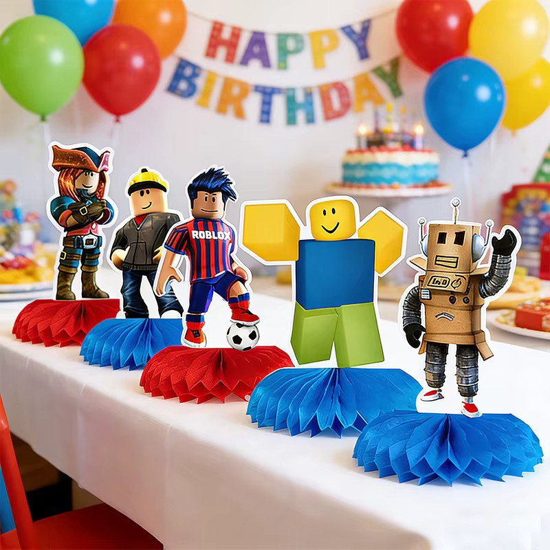 Robloxed 5-teiliges Wabenmuster Anhänger-Dekorationsset aus Papier in Multicolor für Geburtstage und Partys - Bild 3