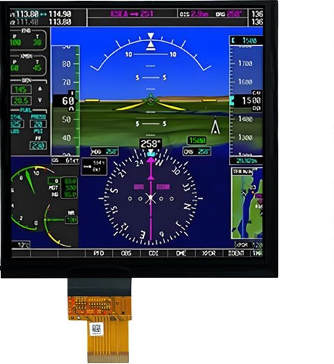 6,8 Zoll Flight Simulator LCD-Display mit IPS TFT Technologie, 768x768 Auflösung, 500 nits Helligkeit und Treiberplatine, Schwarz - Bild 1