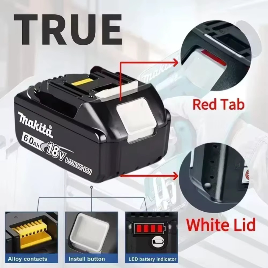 Makita 18V Akku 6000mAh in Schwarz für Elektrowerkzeuge BL1830 BL1830B BL1860 BL1860B BL1850 BL1850B - Bild 2
