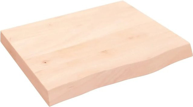 vidaXL Waschtischplatte aus Eichenholz in Braun, Unbehandelt, B: 60 cm, T: 50 cm, H: 6 cm - Bild 1