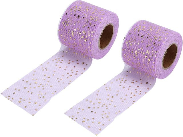 2 Stück Glitzer Tüllrollen von Igeteck in Weiß, Blau, Pink und Lila - Bild 1