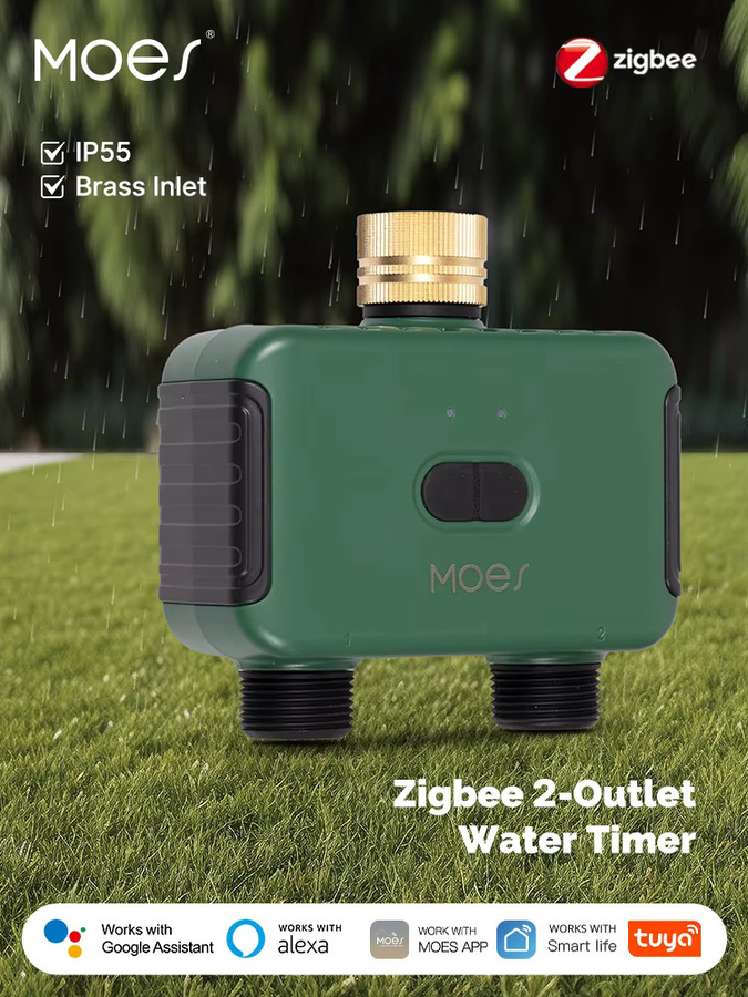 MOES Smart ZigBee Wasserzeitschaltuhr mit Messinganschluss und Filter, programmierbare Sprinklersteuerung in Grün, kompatibel mit Tuya, Alexa und Google, 1/2 Zoll - Bild 7
