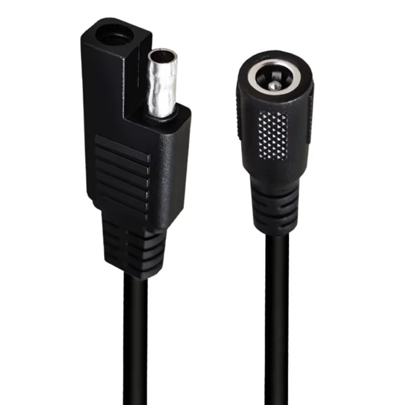 SAE zu DC 5,5 x 2,1 mm Netzadapterkabel für Solarmodule, Auto und Motorrad, Schwarz - Bild 3