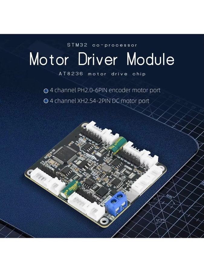 Yahboom 4-Kanal-Encoder-Motortreiber-Modul mit Spannungsregelung in Schwarz für DIY-Elektronikprojekte und kleine Roboterautos - Bild 5
