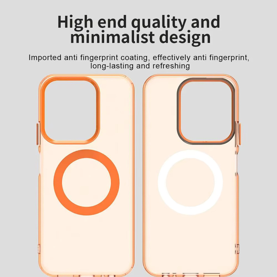 Xiaomi Magnetische kabellose Ladehülle für Redmi 15C 14C 13C A3 transparent orange - Bild 2