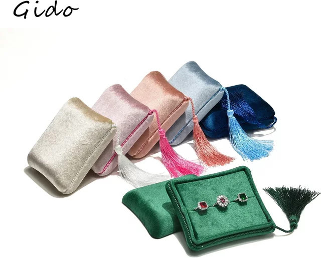 Baby.Xin Schmuckbox aus Samt mit Quasten für Ringe, Ohrringe und Halsketten in Multicolour - Bild 1