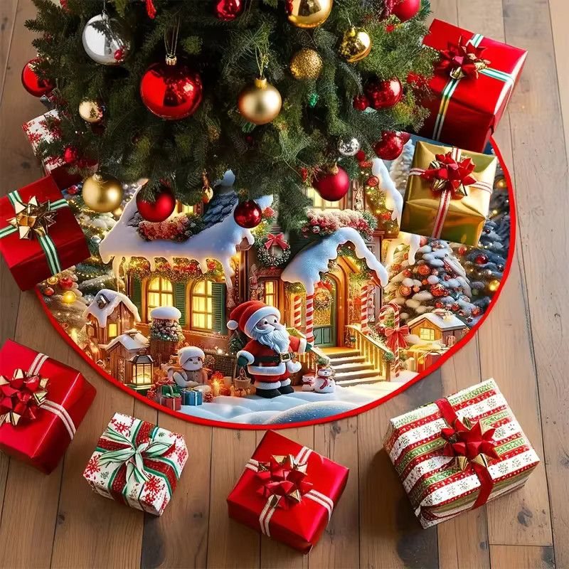 VIKAMA Weihnachtsbaumkleid Schneehäuschen Design für Innen- und Außenbereich - Bild 2