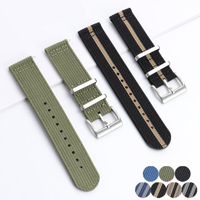 HQstrap Uhrenarmband, Canvas-Stoff, Textil/NATO, Unisex, 20mm 22mm - Bild 1