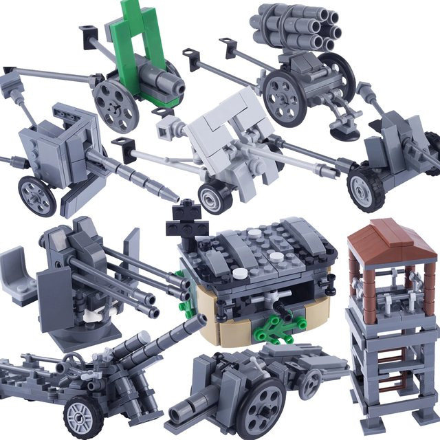 BRICKPANDA WW2 Militärkanonen-Bausatz, Artillerie-Kriegsturm, Bausteine-Spielzeug - Bild 1