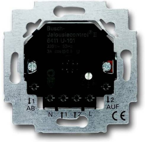Busch-Jaeger Jalousiecontrol-Einsatz 6411 U-101 Schwarz für Unterputzmontage mit 2 Schließern, 3A, 690VA - Bild 2