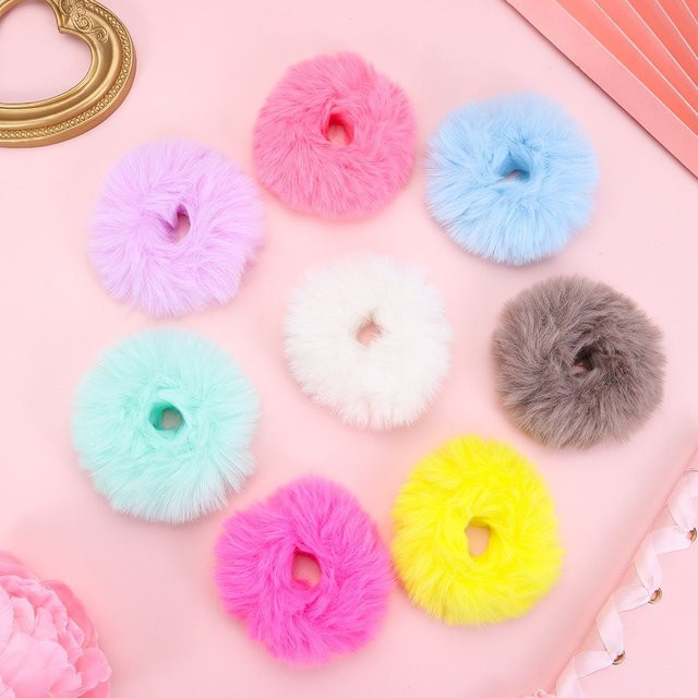 Haargummis Pom Pom, Fell, Damen - Bild 1