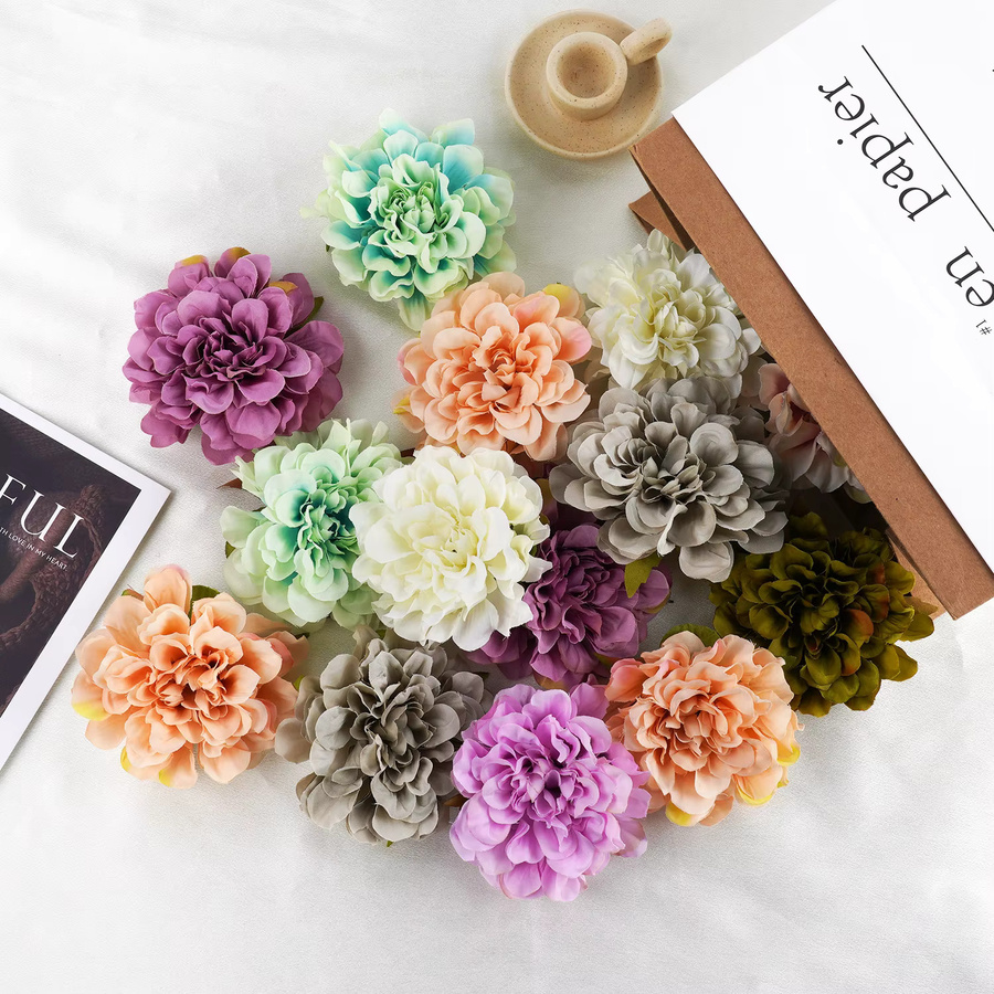 Uflower Künstliche Pfingstrosen aus Seide in Lila und Multicolour für DIY Hochzeitsdeko und Party-Dekoration (5 oder 10 Stück) - Bild 3