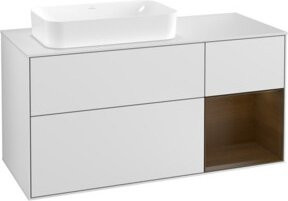 V&B Waschtischunterschrank Finion mit Wandbeleuchtung, Weiß lackiert, Breite: 120 cm, Tiefe: 50,1 cm, Höhe: 50,1 cm - Bild 1