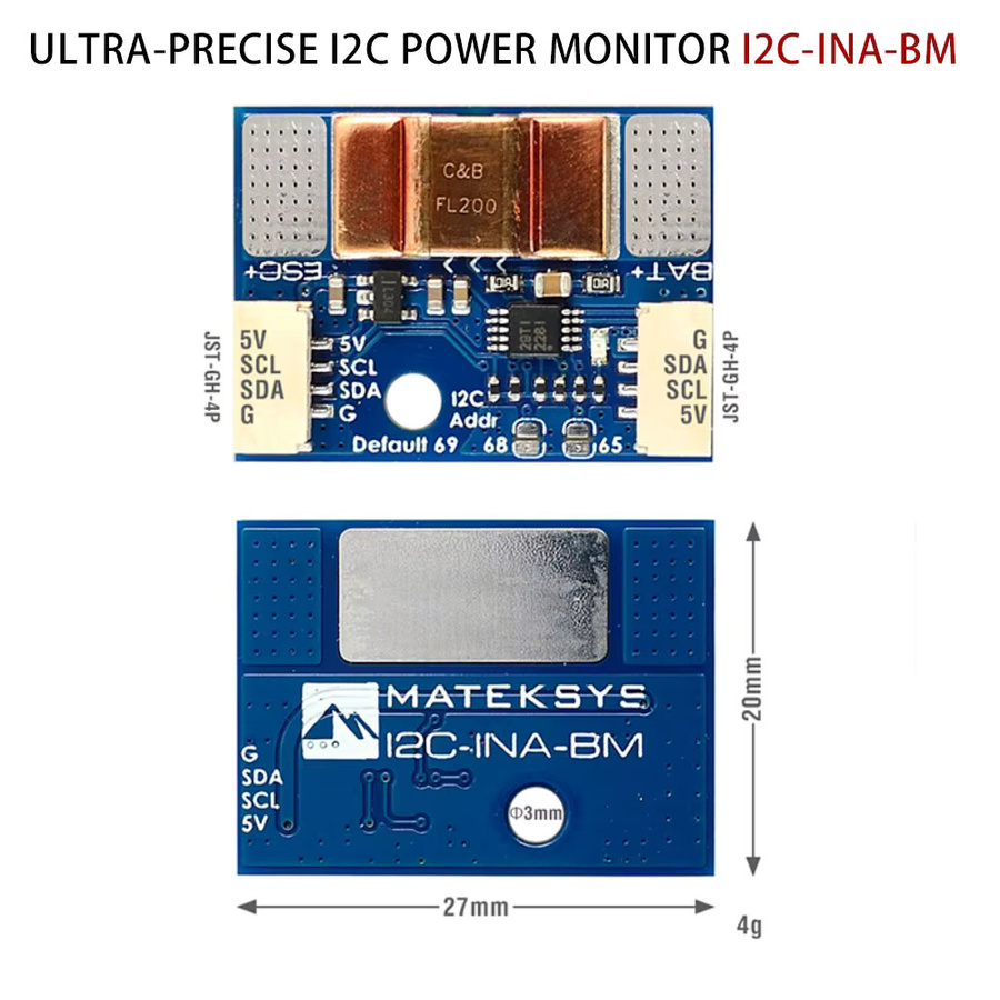 Matek Ultra-präziser digitaler I2C Power Monitor INA228 in Blau für RC-Modelle - Bild 2