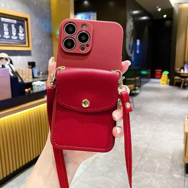 Business Leder Portemonnaie Hülle mit Umhängeband und Kartenhalter für Xiaomi 15T Pro 14T Mi 17 Pro Max Redmi 15C 15 Note 14 und Redmi 13C 4G in Rot - Bild 1