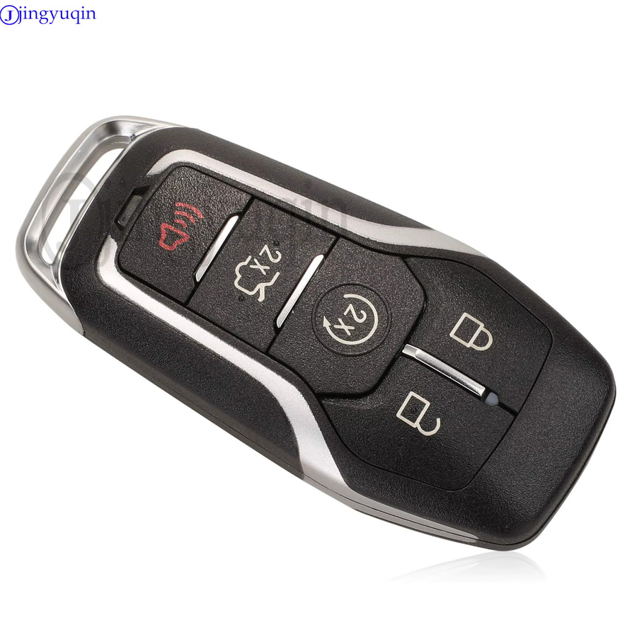 Jingyuqin Keyless Go Auto Fernbedienung Schlüssel mit ID49 Chip 434 MHz für Ford Mustang Rand Mondeo Kuga Explorer Fusion in Schwarz M3N-A2C31243300 4/5BTN - Bild 2