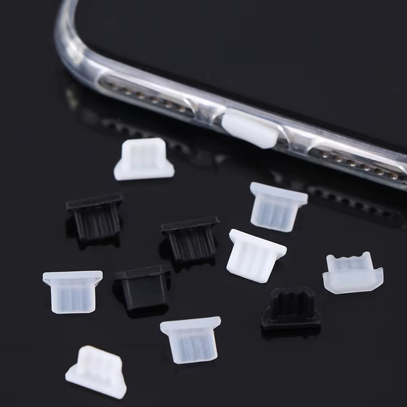 10 Stück KOQZM Silikon Staubschutz Kappen für Micro-USB Anschlüsse in Schwarz - Bild 2