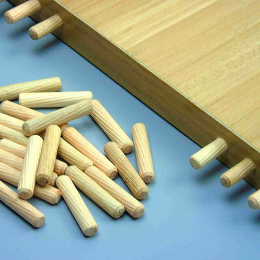 100 Stück meterk Holzdübel beige, geriffelte Passstifte für Möbel und Schränke, Durchmesser: 6 mm, Länge: 40 mm - Bild 3