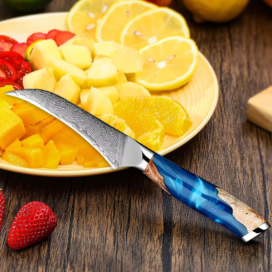 Xituo Damast Stahl Schälmesser mit Holzgriff, 3.5 Zoll, Mehrfarbig - Bild 4