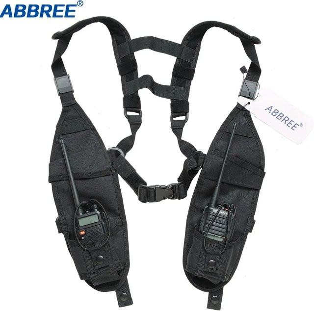 ABBREE Taktische Brusttasche in Schwarz für Baofeng Walkie Talkie Modelle BF-888S UV-5R UV-21 UV-9R PRO - Bild 1