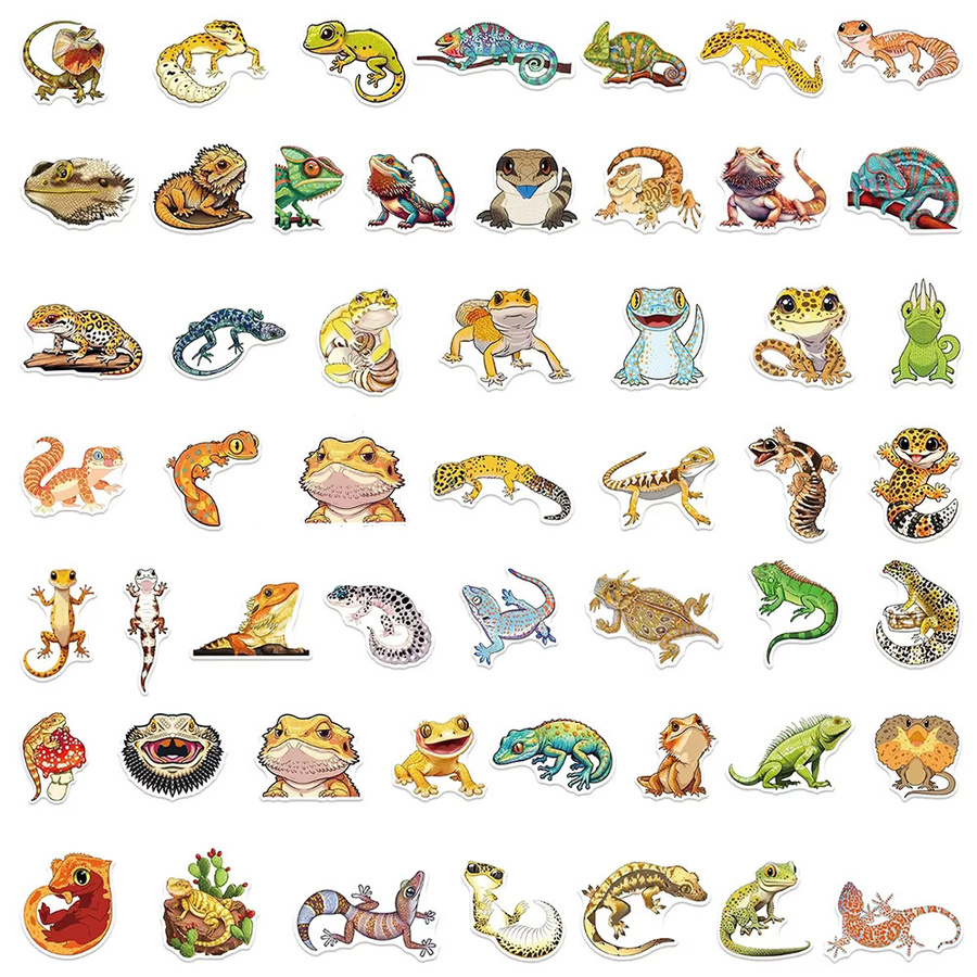 Rspctou Tier-Eidechsen Cartoon-Aufkleber, Sticker-Set - Bild 2