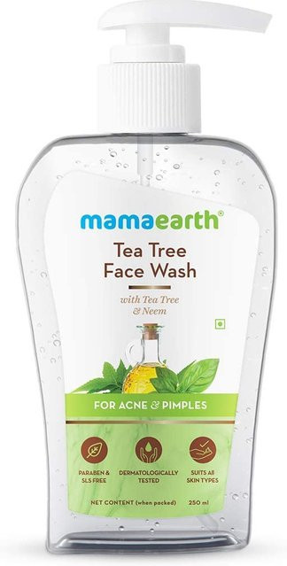 Mamaearth Teebaumöl Gesichtsreiniger Gel, 250 ml, für fettige und empfindliche Haut - Bild 1