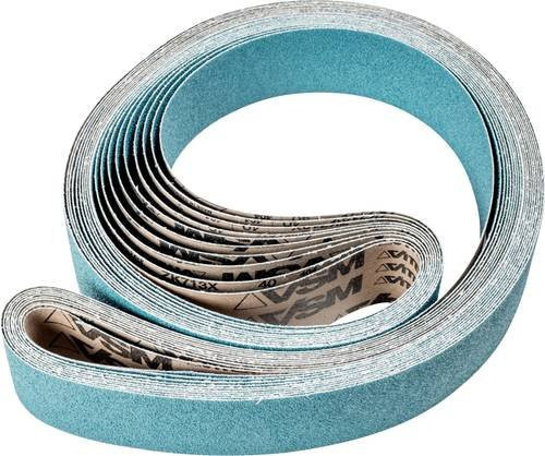 PFERD Zirkon Schleifband für Bandschleifer, Körnung 40, Farbe Türkis, B: 7,5 cm, L: 250 cm, 10 Stück - Bild 1