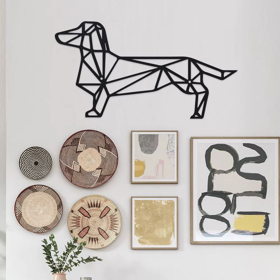 DDPNKL Wandkunst Dackel aus Metall in Schwarz als Hundesilhouette für Innen- und Außenbereiche - Bild 3