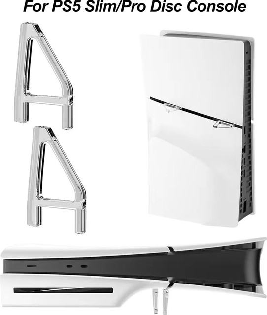 TECTINTER Horizontaler Acrylhalter für PS5 Slim und PS5 Pro, Transparente Dreiecksbasis für Playstation 5 Zubehör - Bild 1