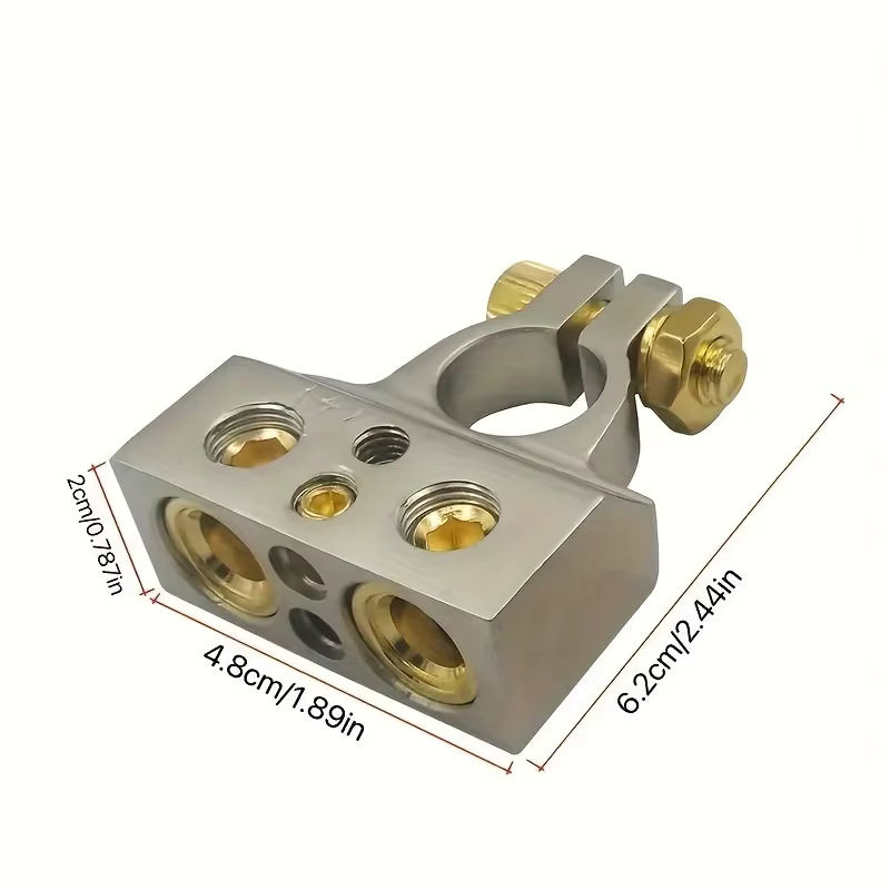 DUTRIEUX Hochleistungs-Batterieklemmen aus Zinklegierung für Auto und Audio, 1 Paar, Farbe: Silber - Bild 3