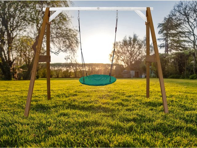 AXI Nestschaukel Summer aus Hemlock-Holz in Braun und Weiß, B/T/H: 160 x 254 x 207 cm - Bild 1
