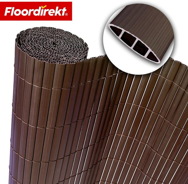 Floordirekt Sichtschutzzaun aus PVC in Braun, blickdicht - Bild 1