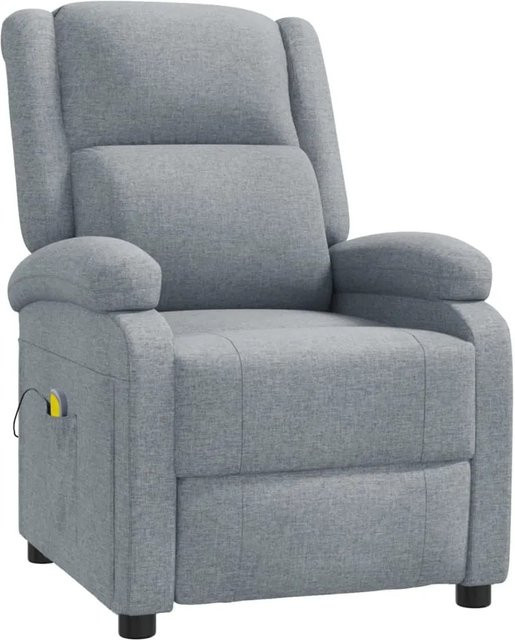 vidaXL Massagesessel Hellgrau mit Stoffbezug und Armlehnen - Bild 1
