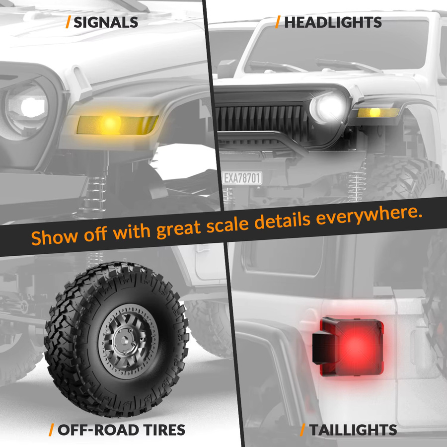 VOLANTEXRC RC Auto, 1:24, Hochgeschwindigkeits-Offroad-Klettertruck, mit LED-Licht - Bild 5
